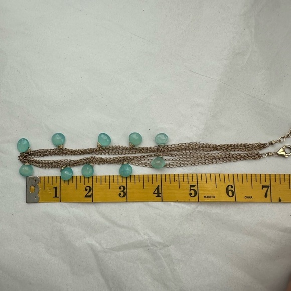 Apatite Gemstone Necklace on Five Gold Filled Chains.  Delicate look. - Picture 8 of 10